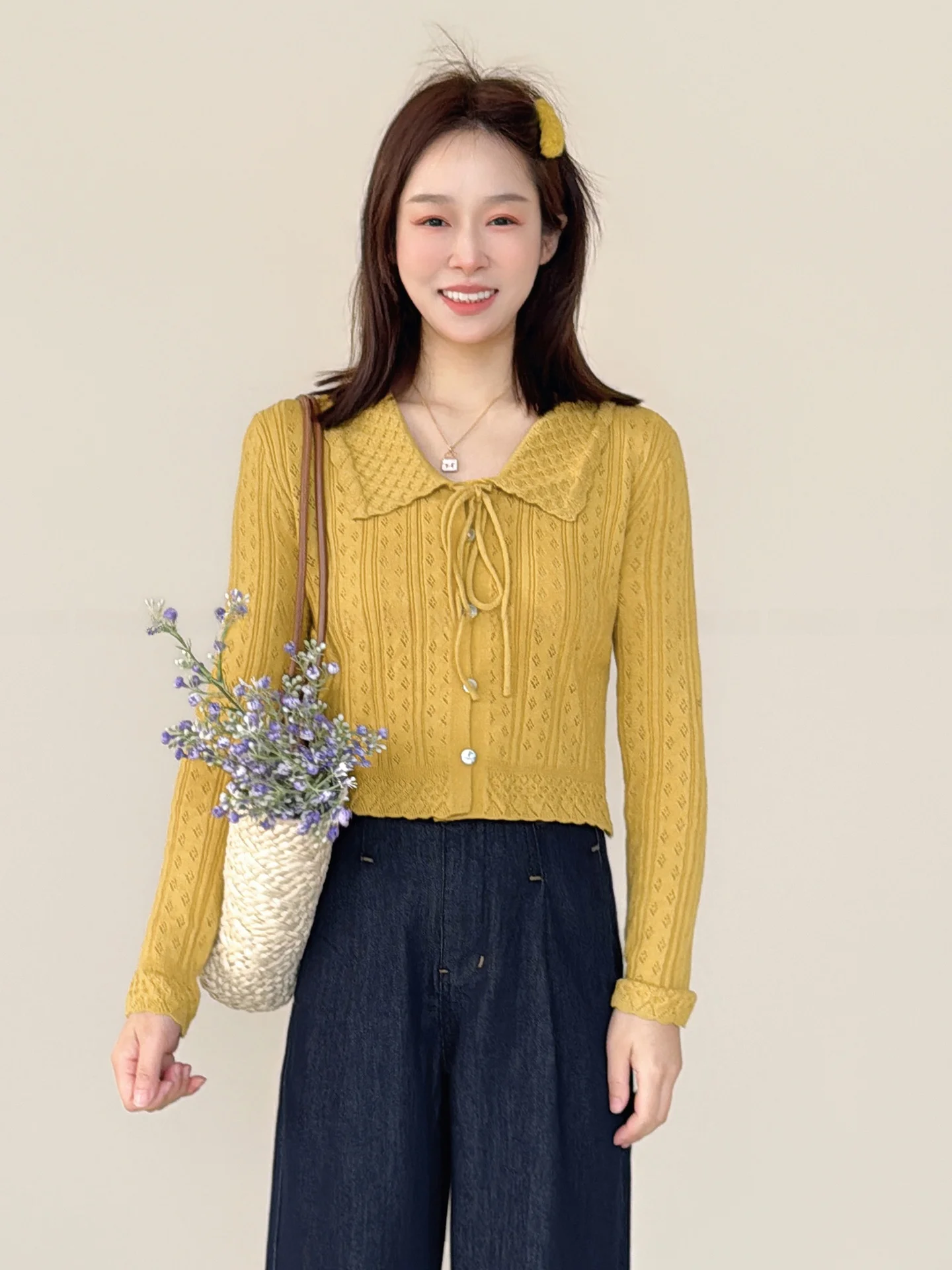 Spring 2026 Women's Knitted Cardigan Slim Fit Long Sleeve Large Collar Belted Casual Style Soft Viscose Polyester Nylon Blend
Spring 2026 Women's Knitted Cardigan Slim Fit Long Sleeve Large Collar Belted Casual Style Soft Viscose Polyester Nylon Blend