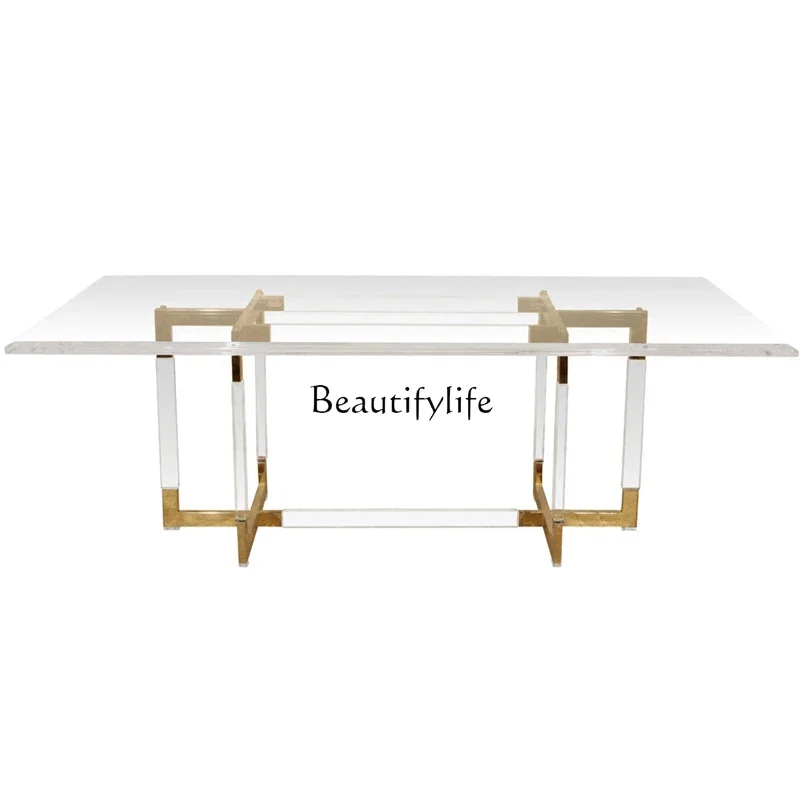ls 04Personalized transparent acrylic dining table stainless steel electroplated champagne gold base high transparency plexiglas
ls 04Personalized transparent acrylic dining table stainless steel electroplated champagne gold base high transparency plexiglas