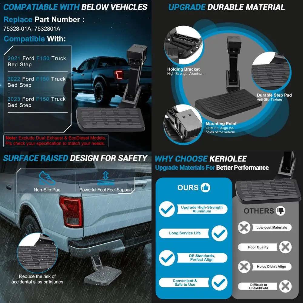75328-01A Truck Rear Bed Step for Ford F150 2021 2022 2023(Excludes Dual Exhaust) Truck Bed Side Step, Retractable Bumper Tailga
75328-01A Truck Rear Bed Step for Ford F150 2021 2022 2023(Excludes Dual Exhaust) Truck Bed Side Step, Retractable Bumper Tailga
