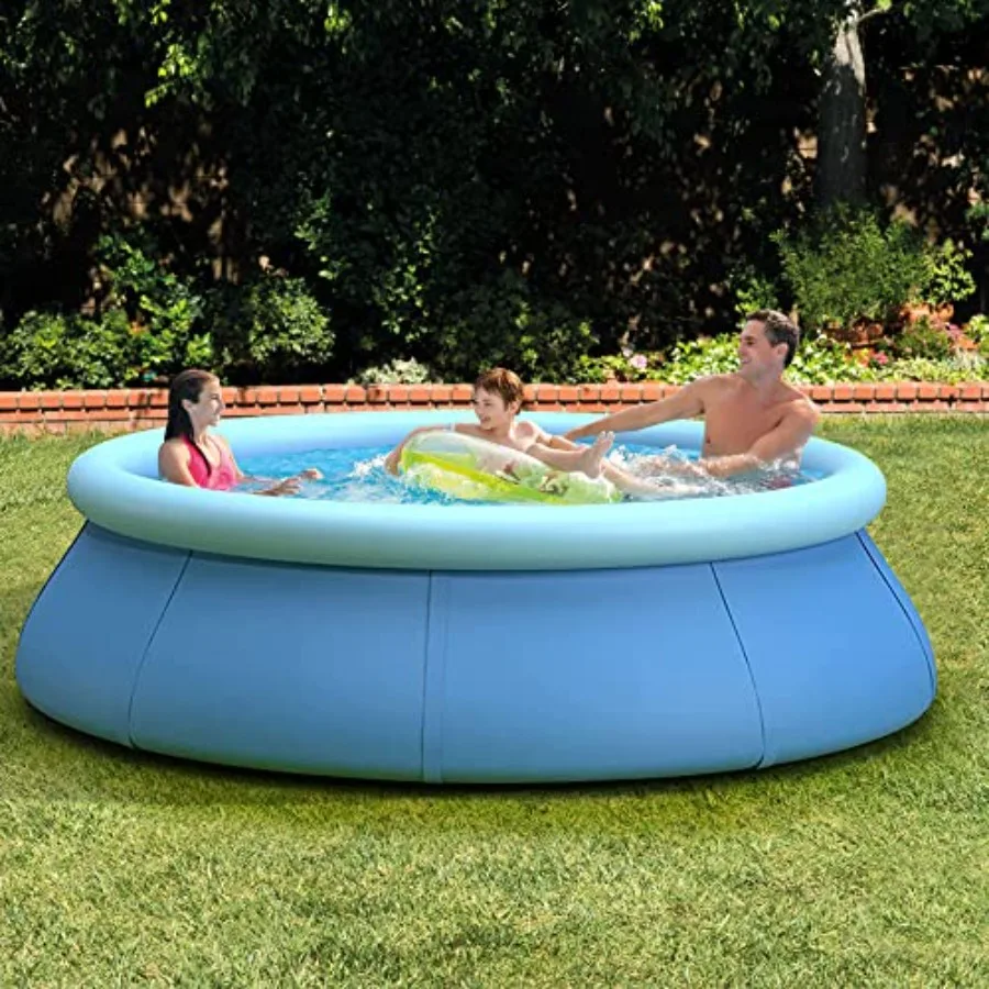 Backyard inflatable swimming pool for adults and kids PVC material blue color quick-inflate top ring design for family use
Backyard inflatable swimming pool for adults and kids PVC material blue color quick-inflate top ring design for family use