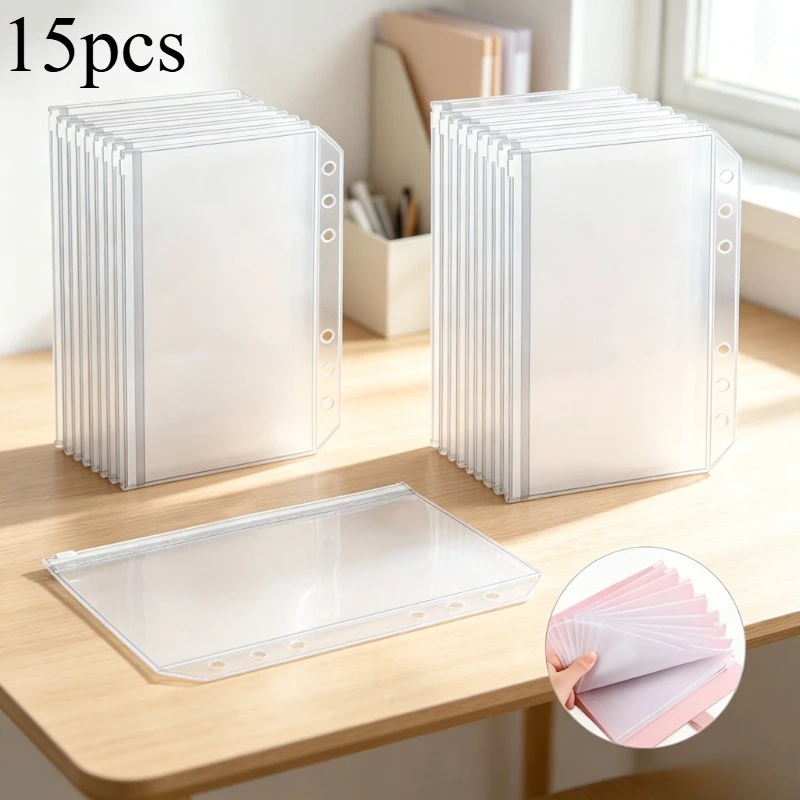 15pcs A6 Size Binder Pockets, 6-Hole Transparent Zipper Folder for Budgeting, Plastic Budget Cash Envelope Binder Bag
15pcs A6 Size Binder Pockets, 6-Hole Transparent Zipper Folder for Budgeting, Plastic Budget Cash Envelope Binder Bag