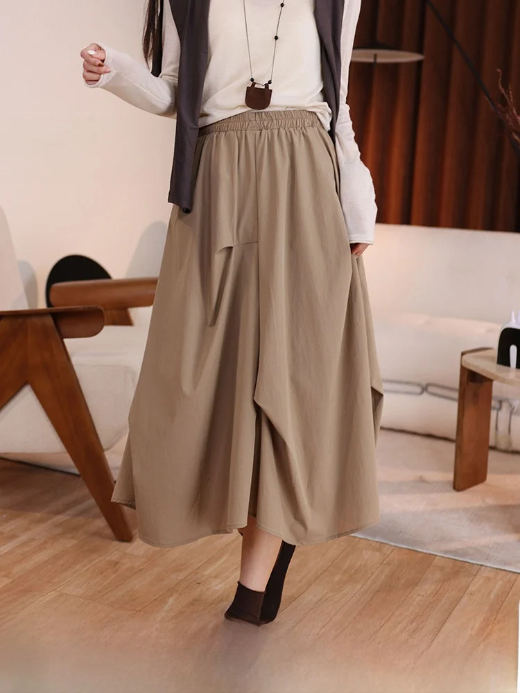 Chen Jiajie Coast Wind Irregular Pleated A-Line Midi Skirt Women's Spring New Personali High Waist Polyester Blend Skirt
Chen Jiajie Coast Wind Irregular Pleated A-Line Midi Skirt Women's Spring New Personali High Waist Polyester Blend Skirt