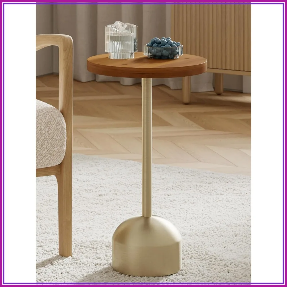 Steel Round Drink Table, Small Side Table with Wood Top & Weighted Base, Modern Accent for Living Room or Patio
Steel Round Drink Table, Small Side Table with Wood Top & Weighted Base, Modern Accent for Living Room or Patio
