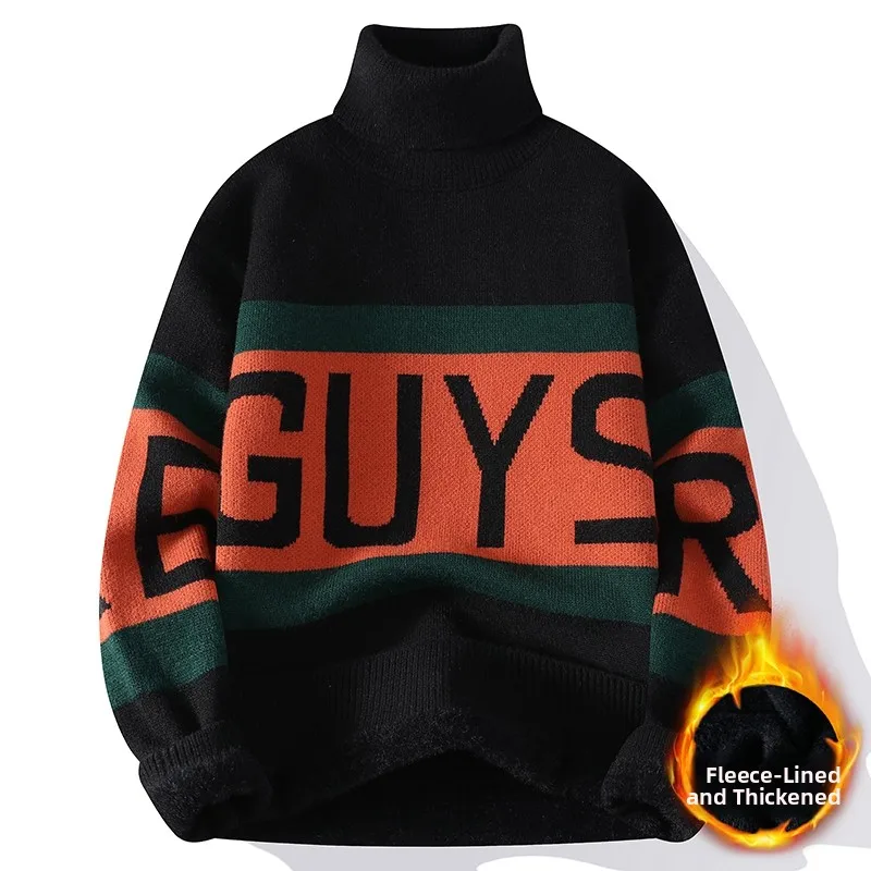 Thiened Fce High Collar Sweater for Teens Winter Knitted Loose Warm Long Sve Casual Sle Polyester Fiber Youth Faion
Thiened Fce High Collar Sweater for Teens Winter Knitted Loose Warm Long Sve Casual Sle Polyester Fiber Youth Faion