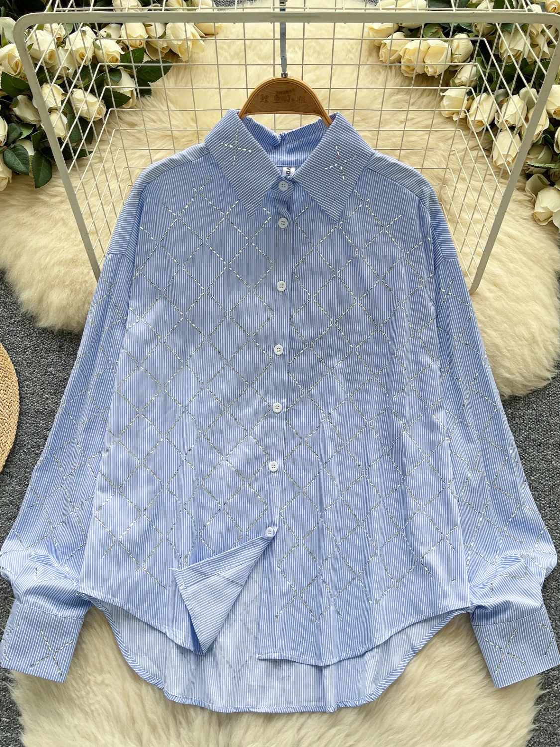 Korean Sle Long Sve Collar Plaid irt Women Summer Glitter Loose Slimming Design Ladylike Personali Top
Korean Sle Long Sve Collar Plaid irt Women Summer Glitter Loose Slimming Design Ladylike Personali Top