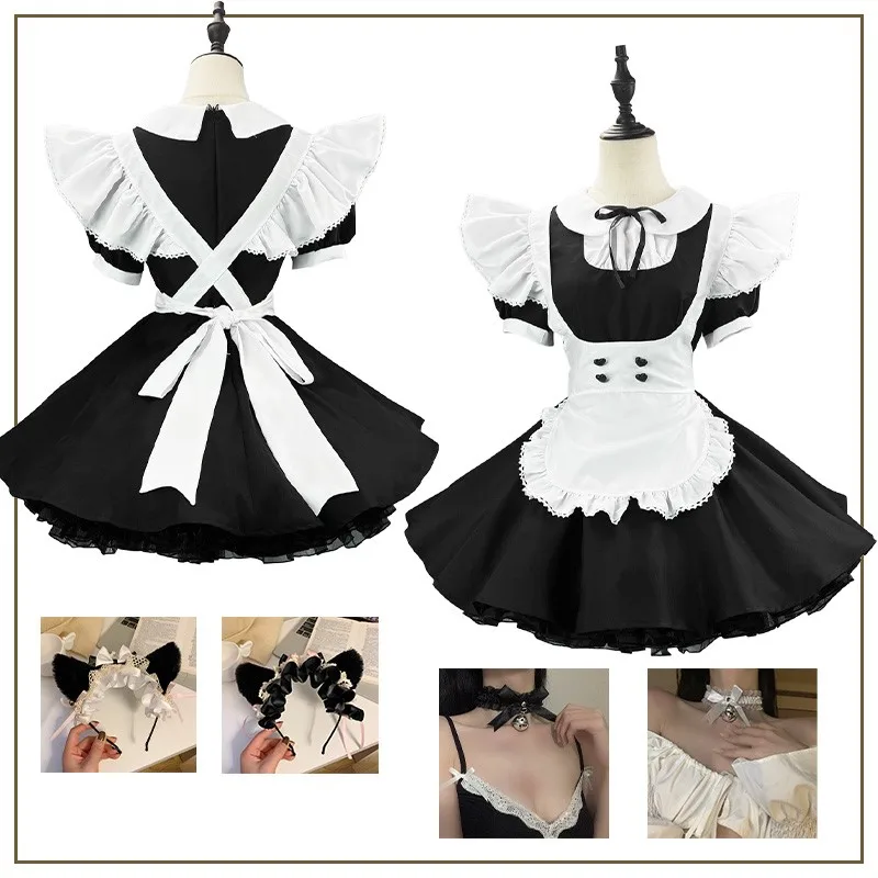 Костюмы для косплея, платье горничной Лолиты в японском стиле, костюм для девочек, сексуальная повязка на голову с кошачьим колокольчиком, кружевное ожерелье с бабочкой, Рождество, Хэллоуин
Костюмы для косплея, платье горничной Лолиты в японском стиле, костюм для девочек, сексуальная повязка на голову с кошачьим колокольчиком, кружевное ожерелье с бабочкой, Рождество, Хэллоуин