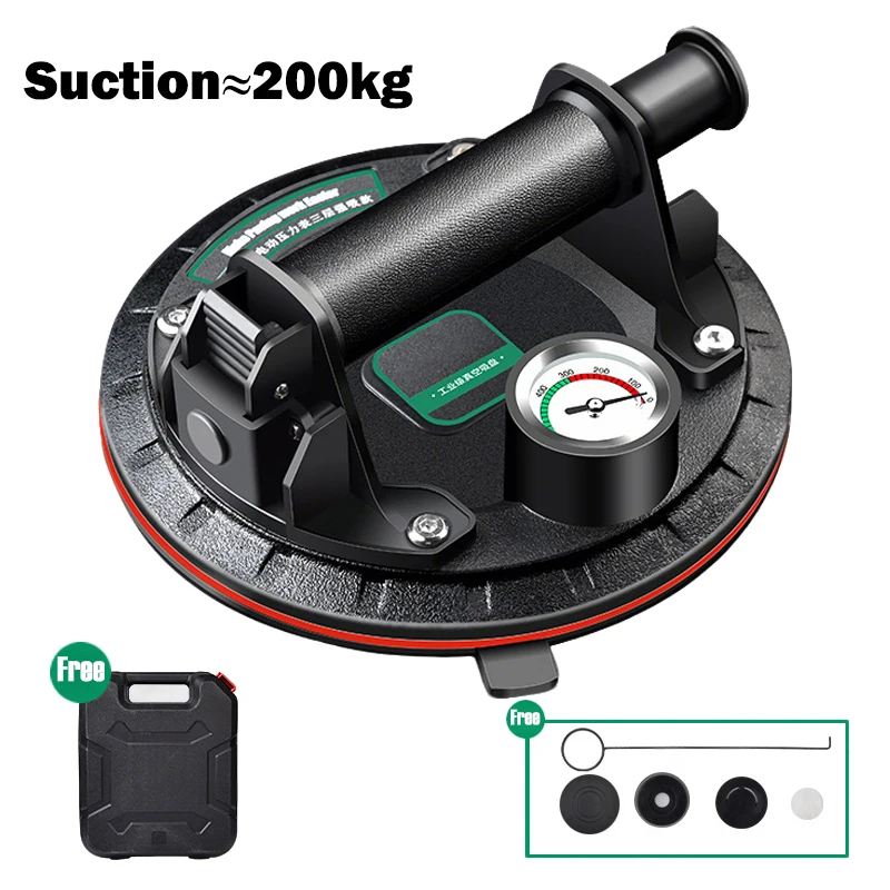 8" Heavy Duty Vacuum Suction Cups With Pressure Gauge 200KG Load Capacity for Lift Large Glass Ceramic Tiles Windshield Tools
8" Heavy Duty Vacuum Suction Cups With Pressure Gauge 200KG Load Capacity for Lift Large Glass Ceramic Tiles Windshield Tools