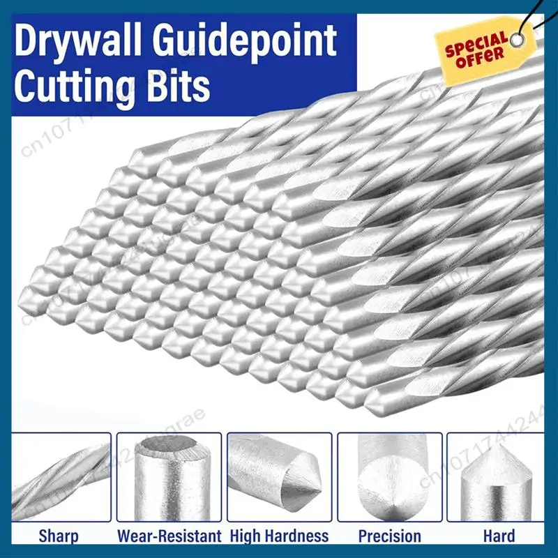 -A15I 100Pcs 1/8 Inch Drywall Guide Point Cutting Bits Drywall Tools,Dry Wall Cutting Tools,For Use With Spiral Saw
-A15I 100Pcs 1/8 Inch Drywall Guide Point Cutting Bits Drywall Tools,Dry Wall Cutting Tools,For Use With Spiral Saw