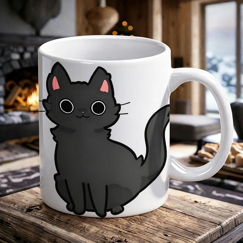 Cute Black Cat Cartoon Ceramic Mug Kawaii Big-Eyed Coffee Cup, Milk Cup, Drinking Cup, Gift for Friends, Fade-Resistant
Cute Black Cat Cartoon Ceramic Mug Kawaii Big-Eyed Coffee Cup, Milk Cup, Drinking Cup, Gift for Friends, Fade-Resistant