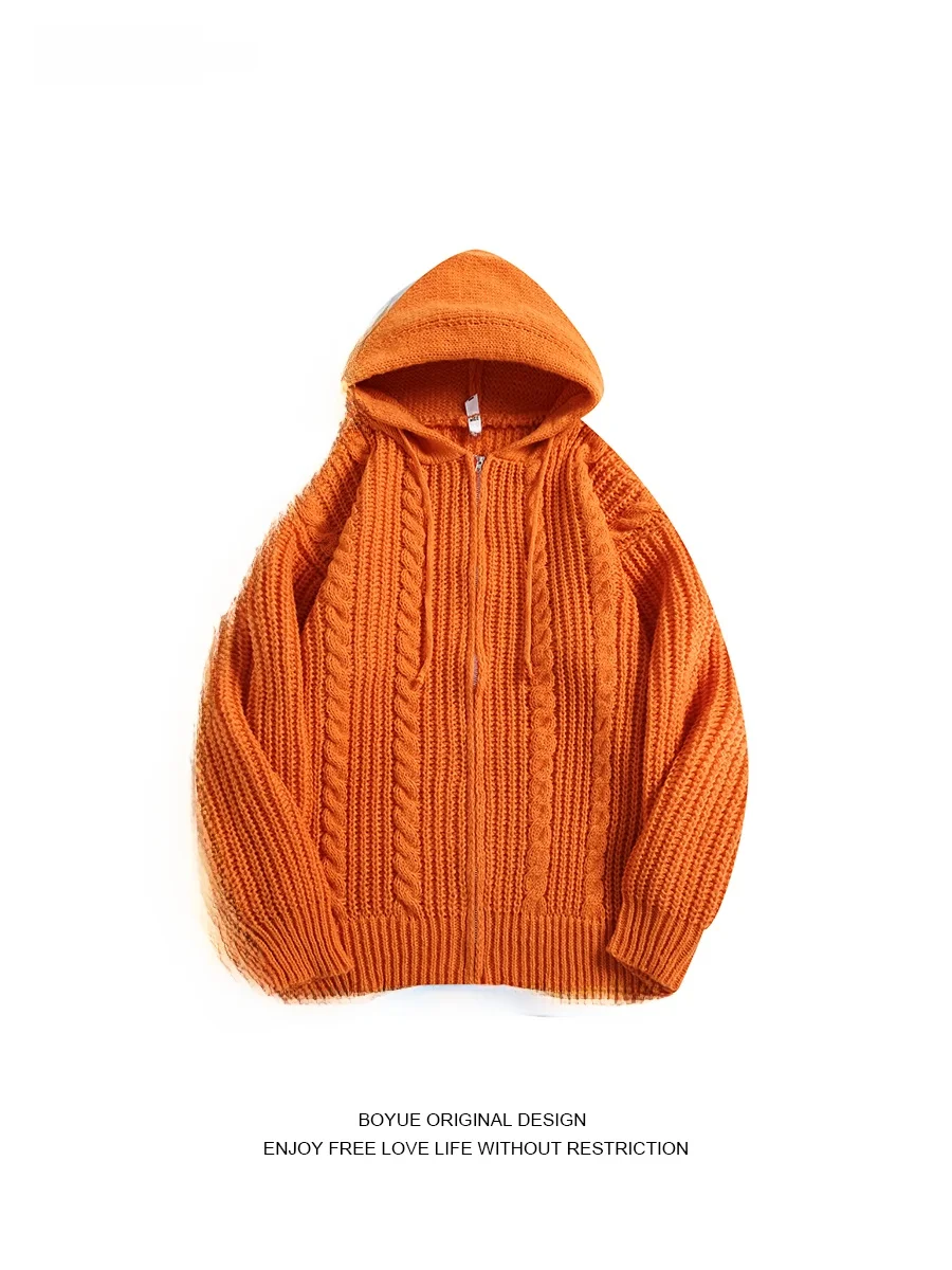 Boyue Korean Sle Orange Knitted Sweater Coat with Hood Lazy Sle for Men And Women Casual Loose Fit Winter Outerwear
Boyue Korean Sle Orange Knitted Sweater Coat with Hood Lazy Sle for Men And Women Casual Loose Fit Winter Outerwear