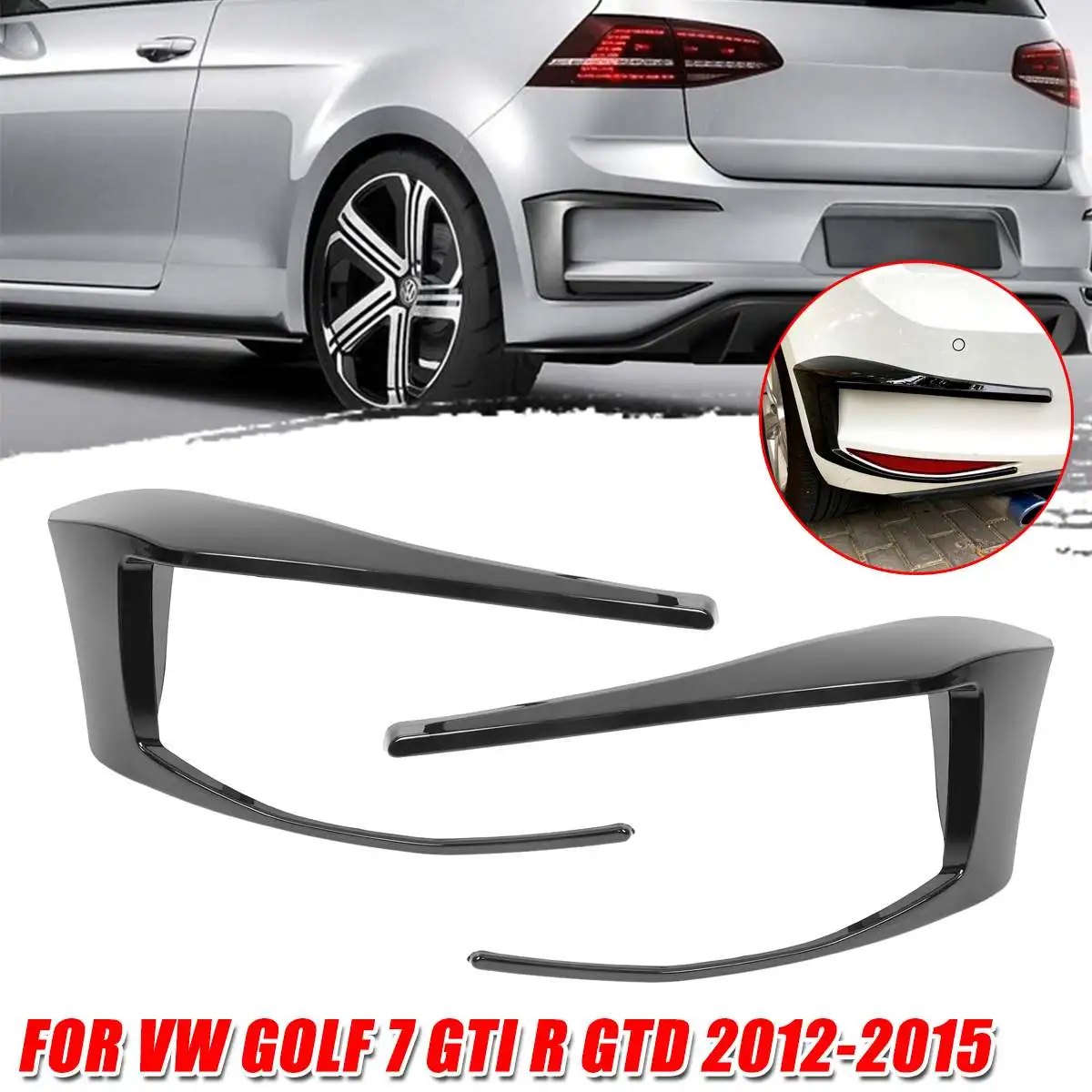 2PCS Rear Bumper Spoiler Fog Light Cover ABS Plastic Styling Mouldings Car Trim For VW Golf 7 GTI R GTD Mk7 2012-15
2PCS Rear Bumper Spoiler Fog Light Cover ABS Plastic Styling Mouldings Car Trim For VW Golf 7 GTI R GTD Mk7 2012-15