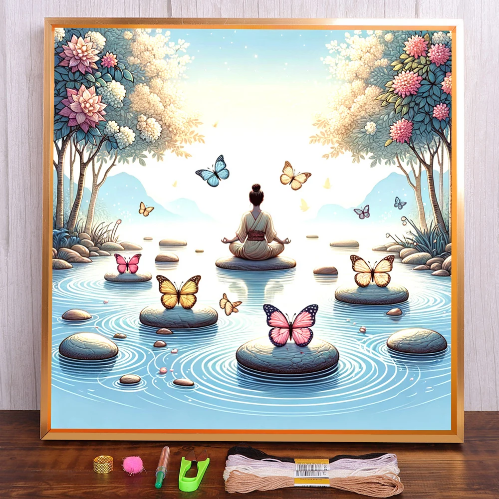 Zen Girl Pre-Printed Cross-Stitch Complete Kit Embroidery DMC Threads Craft Sewing Handicraft Painting Stamped Counted Wholesale
Zen Girl Pre-Printed Cross-Stitch Complete Kit Embroidery DMC Threads Craft Sewing Handicraft Painting Stamped Counted Wholesale