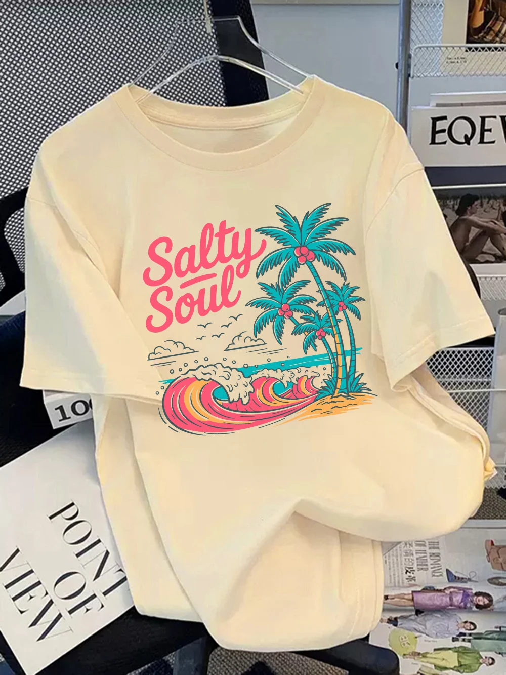 Летние футболки из 100% хлопка, женские топы с пляжным принтом Salty Soul, удобная мягкая универсальная женская одежда с круглым вырезом и короткими рукавами
Летние футболки из 100% хлопка, женские топы с пляжным принтом Salty Soul, удобная мягкая универсальная женская одежда с круглым вырезом и короткими рукавами