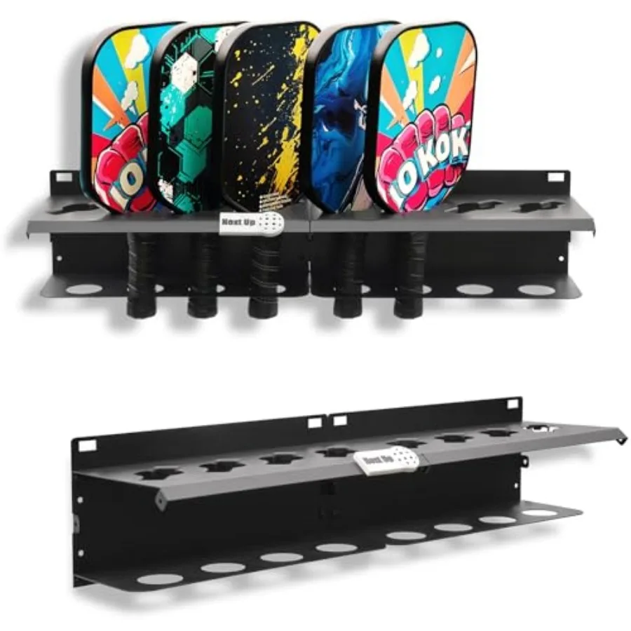 Pickleball Paddle Rack, 4/8/12-Paddle Holder, with Label to Track Next Up Players, Multiple Racks are Spliced to Achieve Expans
Pickleball Paddle Rack, 4/8/12-Paddle Holder, with Label to Track Next Up Players, Multiple Racks are Spliced to Achieve Expans