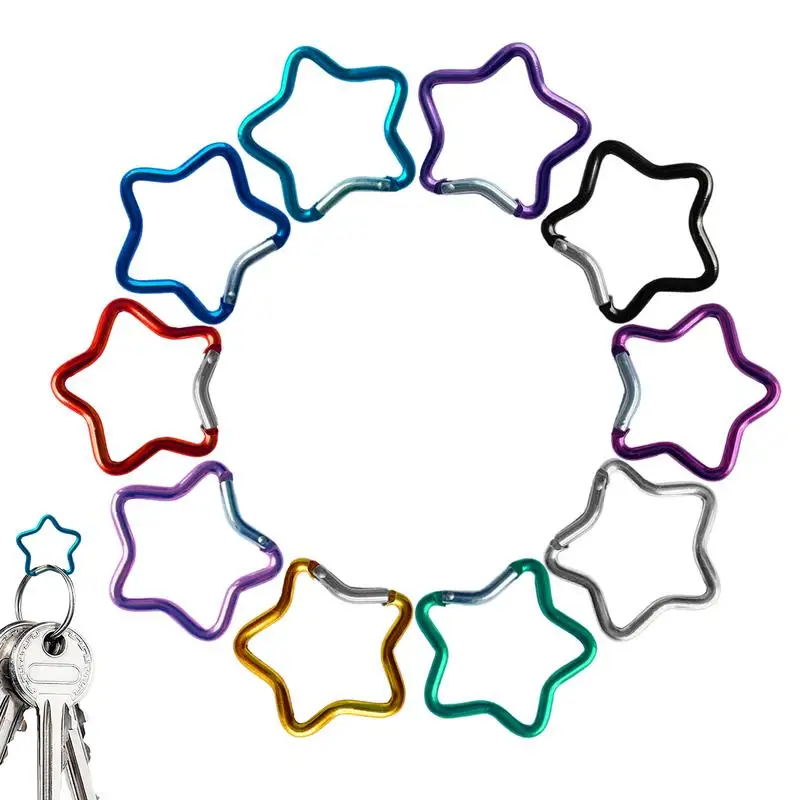 Star-Shaped Carabiner 10X Compact Aluminum Hook Clip With Star-Shaped Lightweight Rust-Proof Small Carabiner Keyrings For
Star-Shaped Carabiner 10X Compact Aluminum Hook Clip With Star-Shaped Lightweight Rust-Proof Small Carabiner Keyrings For
