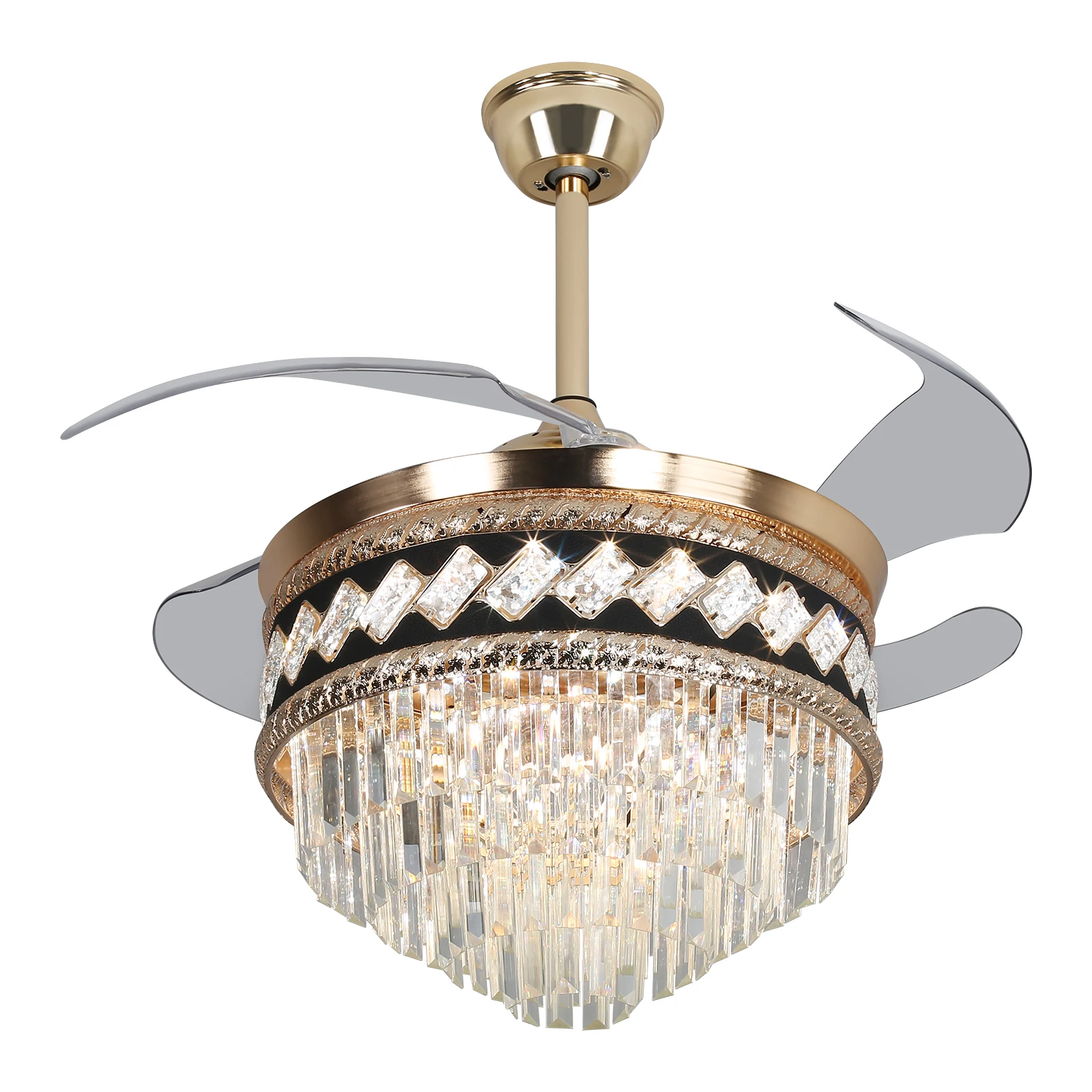 Ceiling Fans with LED Light, 6 Speed Settings, Adjustable Timer, Two-Way Rotation, Energy-Efficient, Gold and Black Design, Remo
Ceiling Fans with LED Light, 6 Speed Settings, Adjustable Timer, Two-Way Rotation, Energy-Efficient, Gold and Black Design, Remo