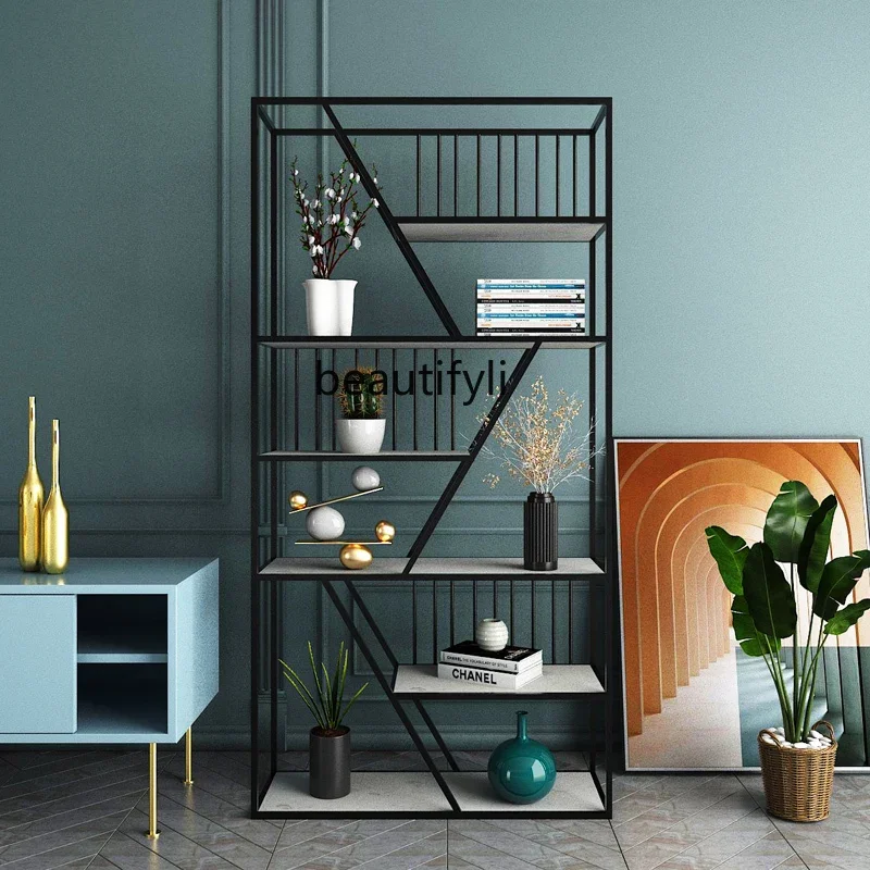 Yh Light luxury living room bookshelf floor partition bedroom wrought iron bookcase shelf office
Yh Light luxury living room bookshelf floor partition bedroom wrought iron bookcase shelf office