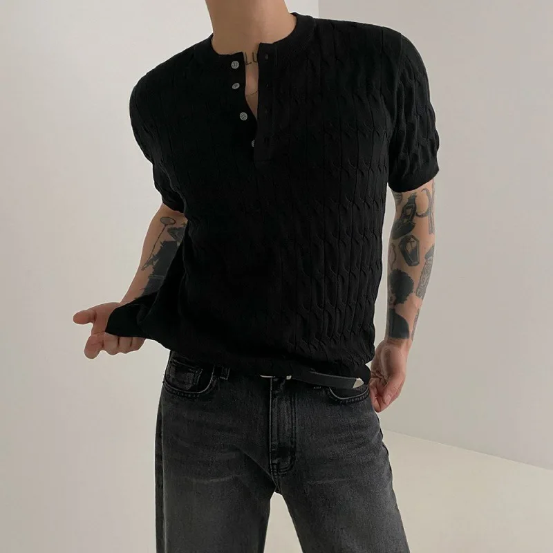 Вязаные футболки с воротником Генри, мужские повседневные футболки с коротким рукавом, модные однотонные повседневные модные футболки, мужские летние новые модные топы
Вязаные футболки с воротником Генри, мужские повседневные футболки с коротким рукавом, модные однотонные повседневные модные футболки, мужские летние новые модные топы