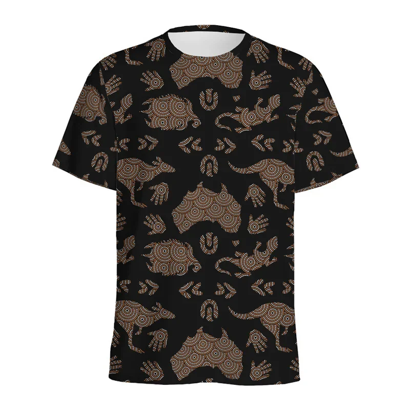 Australian Aboriginal Art Graphic T-shirt Men Summer 3D Printed Animal T Shirts Tops Short Sleeves Oversized Round Neck Tees
Australian Aboriginal Art Graphic T-shirt Men Summer 3D Printed Animal T Shirts Tops Short Sleeves Oversized Round Neck Tees