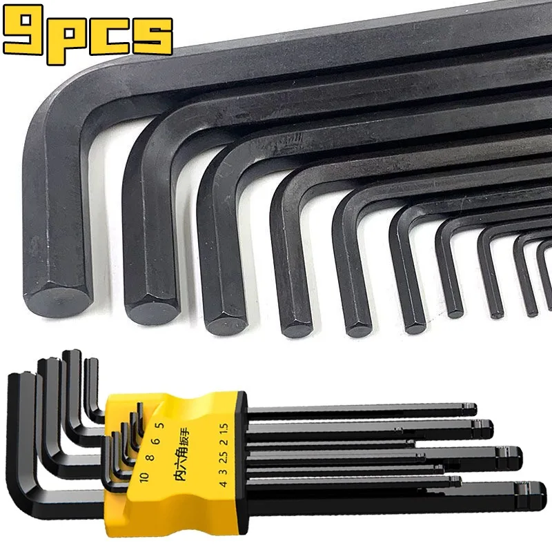9pcs Chrome Vanadium Steel Hex Wrench Set Extended Hexagonal Screwdriver Socket Head Wrench for Motorcycles Bicycles Repair Tool
9pcs Chrome Vanadium Steel Hex Wrench Set Extended Hexagonal Screwdriver Socket Head Wrench for Motorcycles Bicycles Repair Tool