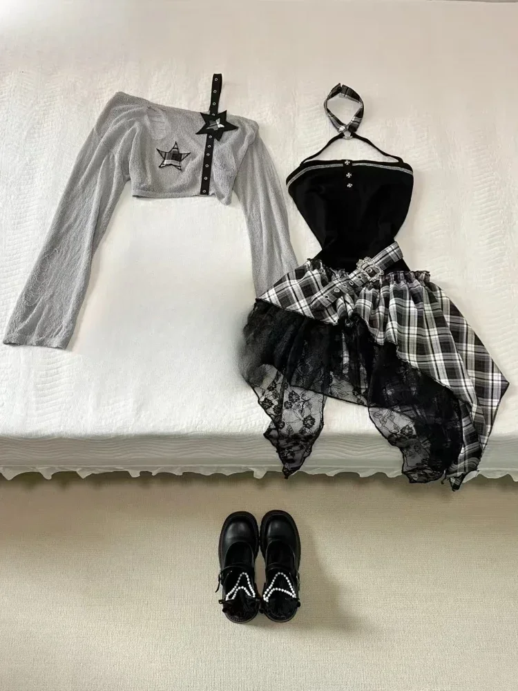Субкультура, эстетическое готическое клетчатое платье нестандартной формы, высокий дизайн, винтажный тонкий кружевной костюм, уличная одежда Y2k с длинными рукавами
Субкультура, эстетическое готическое клетчатое платье нестандартной формы, высокий дизайн, винтажный тонкий кружевной костюм, уличная одежда Y2k с длинными рукавами