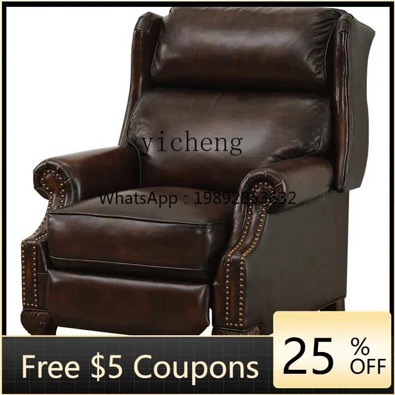 TQH leather single sofa functional chair top layer cowhide retro living room bedroom furniture leisure recliner chair 
TQH leather single sofa functional chair top layer cowhide retro living room bedroom furniture leisure recliner chair