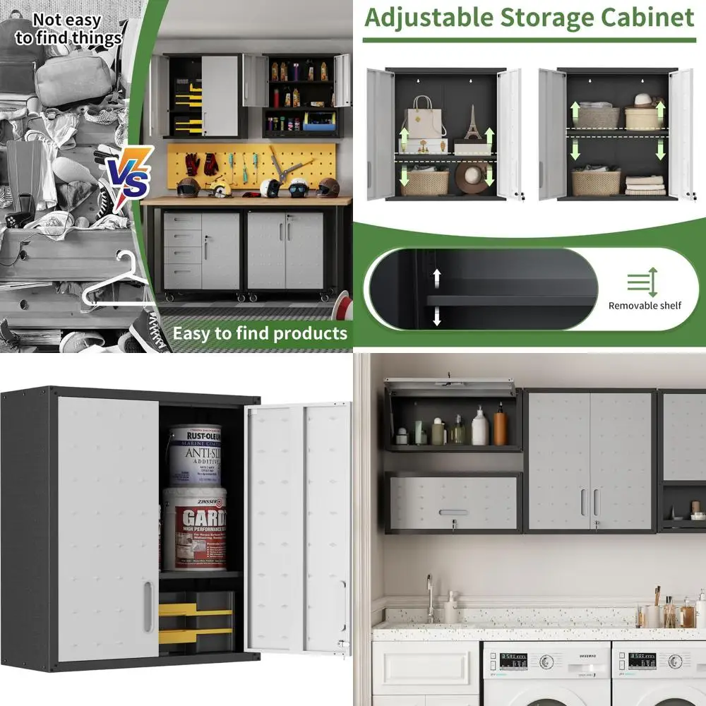 Metal Wall-Mounted Lockable Storage Cabinet for Heavy-Duty Tool Organization in Garage, Warehouse, Kitchen, or Bathroom
Metal Wall-Mounted Lockable Storage Cabinet for Heavy-Duty Tool Organization in Garage, Warehouse, Kitchen, or Bathroom