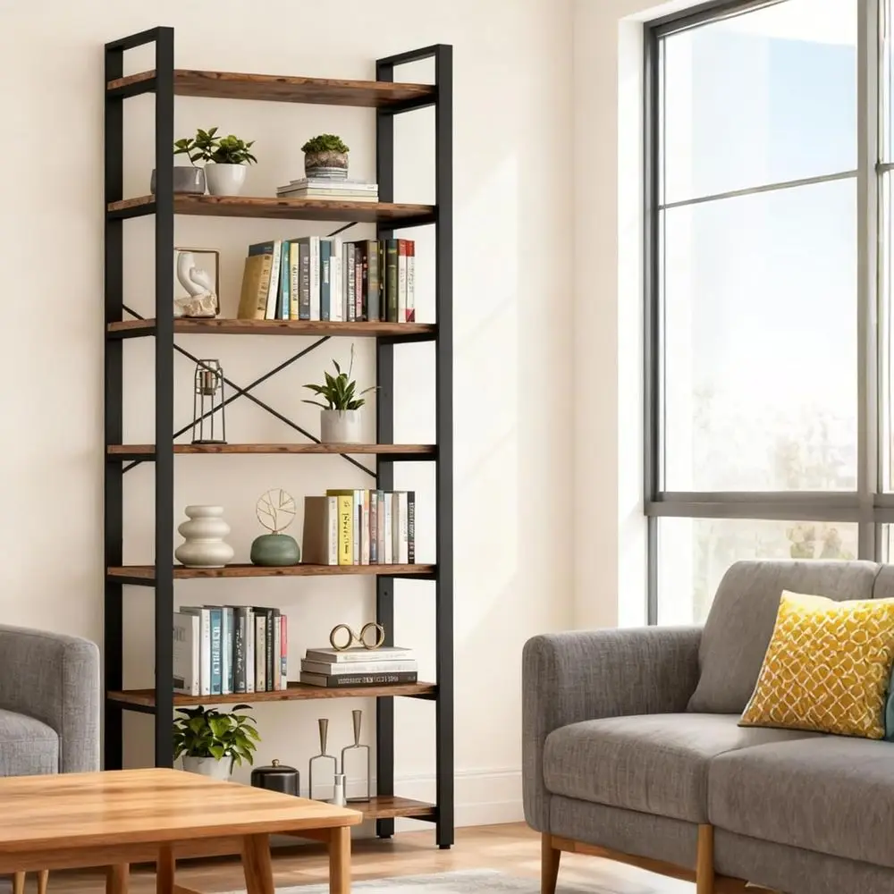 Book Shel,6 Tier Bookshelves,Industrial Wood Bookcase,72" H Ladder Bookshel,Home Oice Bookcase Shel Storage Organizer,Ladder She
Book Shel,6 Tier Bookshelves,Industrial Wood Bookcase,72" H Ladder Bookshel,Home Oice Bookcase Shel Storage Organizer,Ladder She