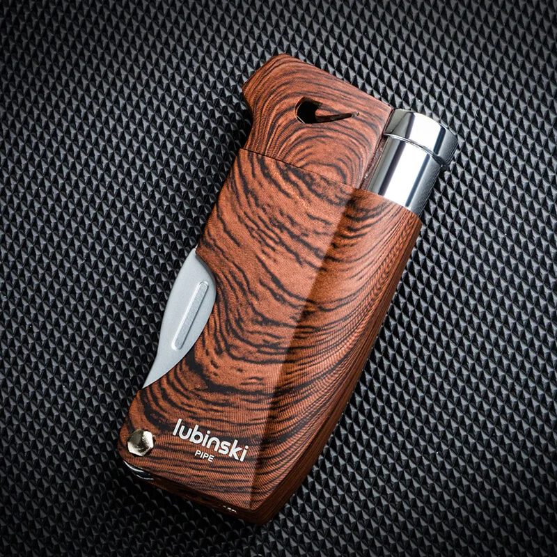 LUBINSKI Multi functional Zinc Alloy Butane Lighter Wood Grain Slant Fire Pipe Lighter Light Luxury High-end Men's Outdoor Tool
LUBINSKI Multi functional Zinc Alloy Butane Lighter Wood Grain Slant Fire Pipe Lighter Light Luxury High-end Men's Outdoor Tool