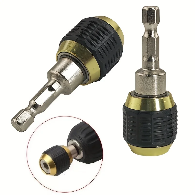 1/4" Hex Shank Quick Release Bit Holder, Self-Locking Non-Slip Drill Bit Adapter for Impact Driver Power Tool Woodworking
1/4" Hex Shank Quick Release Bit Holder, Self-Locking Non-Slip Drill Bit Adapter for Impact Driver Power Tool Woodworking