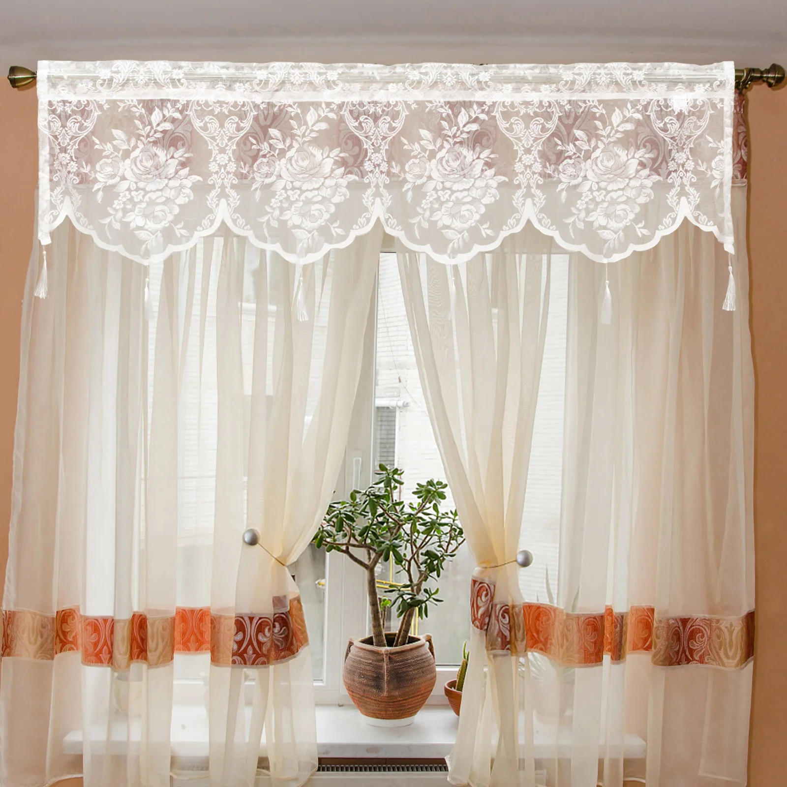 Elegant White Lace Curtain Sheer for Bedroom Living Room Decorative Window Panel Lightweight Floral Drape Home Interior Decor
Elegant White Lace Curtain Sheer for Bedroom Living Room Decorative Window Panel Lightweight Floral Drape Home Interior Decor