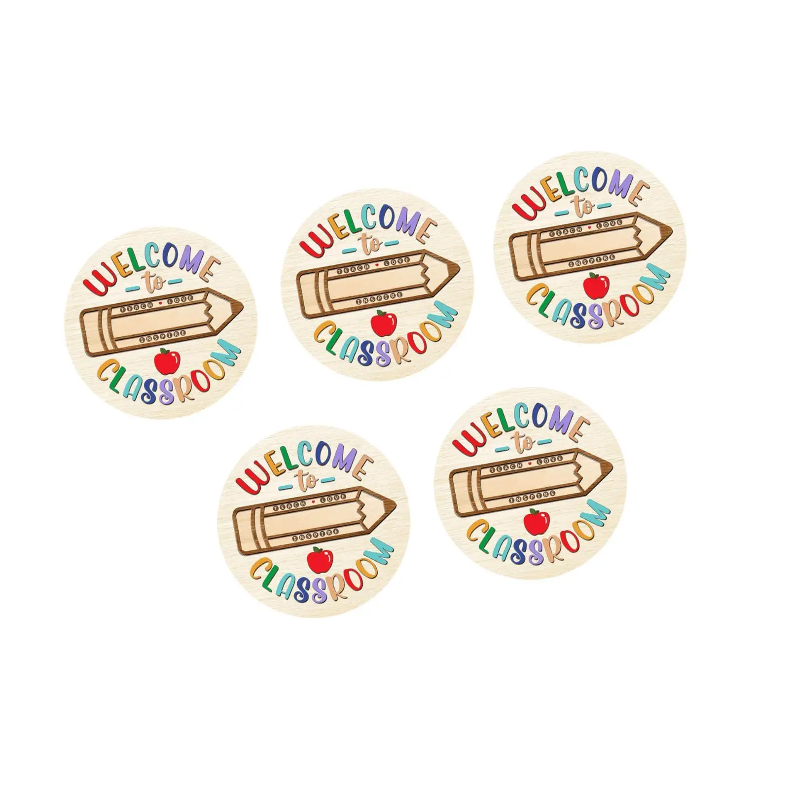 5Pcs Front Door Sign Round Wooden Wreath Welcome Sign for Classroom Wood Door Hanger for Window Outside Wall School Farmhouse
5Pcs Front Door Sign Round Wooden Wreath Welcome Sign for Classroom Wood Door Hanger for Window Outside Wall School Farmhouse