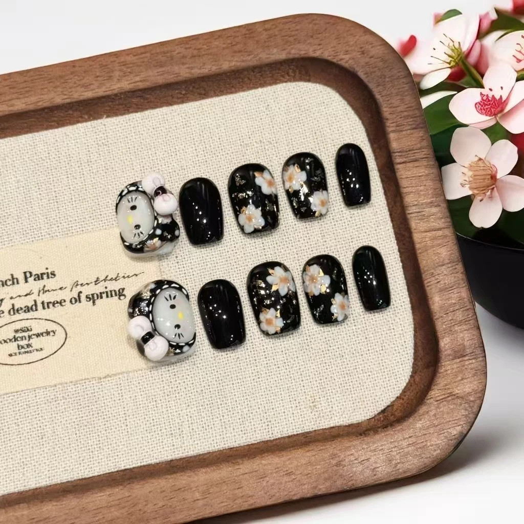 10 шт., черный, золотой цветочный пресс для ногтей с милым котом, ручная роспись, элегантный зимний осенний дизайн ногтей с вкладками из 4 предметов
10 шт., черный, золотой цветочный пресс для ногтей с милым котом, ручная роспись, элегантный зимний осенний дизайн ногтей с вкладками из 4 предметов