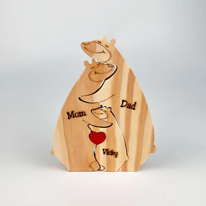 Wooden Bear Family Puzzle, Hugging Bears Family Decor,Custom Wooden Bear Family Puzzle, Personalized Name Bear Puzzle
Wooden Bear Family Puzzle, Hugging Bears Family Decor,Custom Wooden Bear Family Puzzle, Personalized Name Bear Puzzle