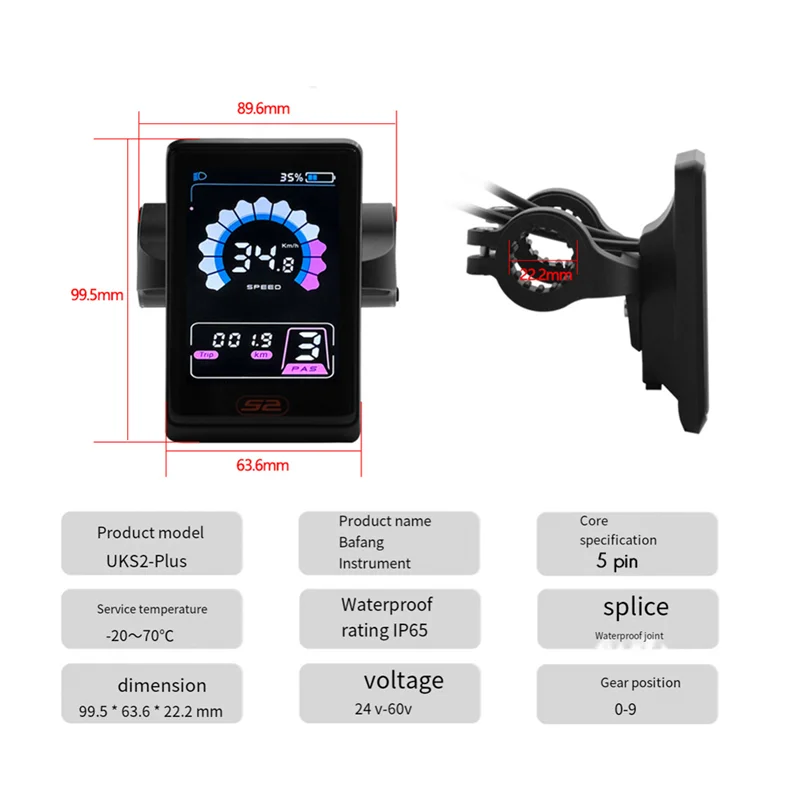 A48F-Ebike LCD Display UKS2 Display Color Vertical Screen Display For Bafang BBS01 BBS02 BBSHD Mid Motor
A48F-Ebike LCD Display UKS2 Display Color Vertical Screen Display For Bafang BBS01 BBS02 BBSHD Mid Motor