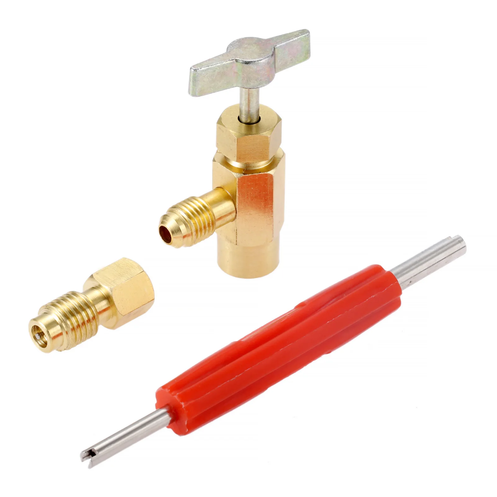 Адаптер для бака R134A Can Tap, съемник сердечника клапана R134A, 1/4 дюйма, мужской Can, дозатор клапана, 1/4 дюйма Женский на 1/2 дюйма мужской адаптер бака 
Адаптер для бака R134A Can Tap, съемник сердечника клапана R134A, 1/4 дюйма, мужской Can, дозатор клапана, 1/4 дюйма Женский на 1/2 дюйма мужской адаптер бака