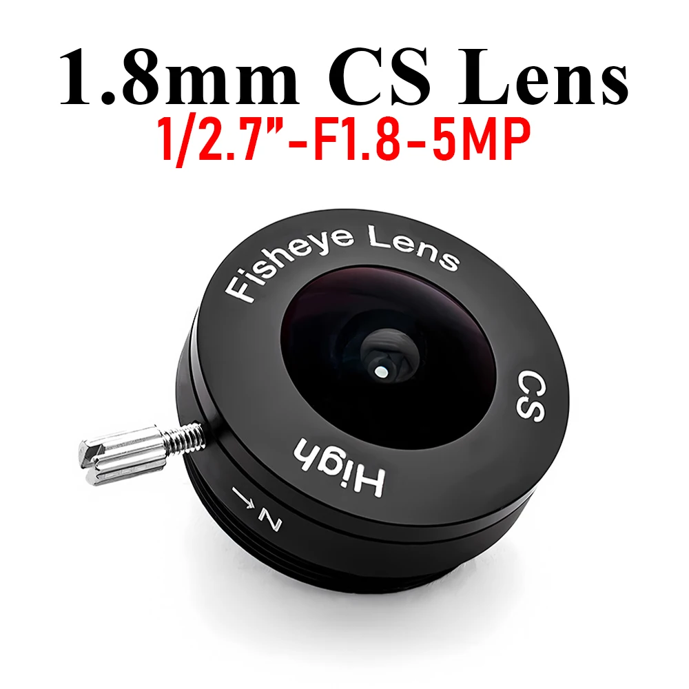 5MP 1.8mm Fisheye CS Mount Lens 1/2.7" F1.8 Fixed Focus Lens Wide Angle HD Camera Lens for Security Surveillance Machine Vision
5MP 1.8mm Fisheye CS Mount Lens 1/2.7" F1.8 Fixed Focus Lens Wide Angle HD Camera Lens for Security Surveillance Machine Vision
