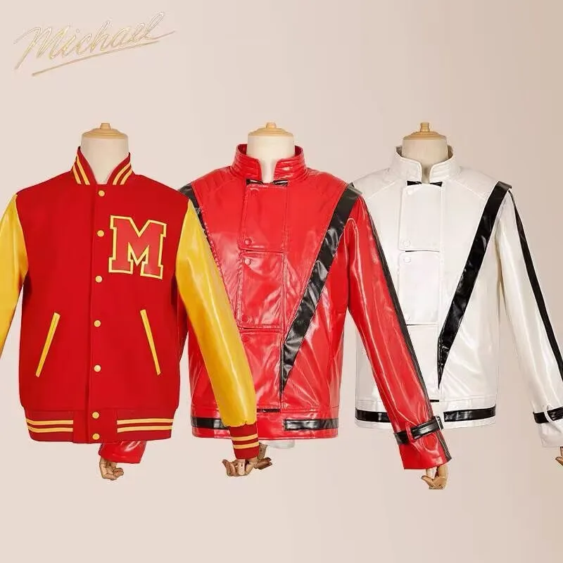 Men's Cosplay Jacket For Michael Jackson Impersonator Halloween Party Male Top Coat Costumes Red Leather Jacket for Thriller Cos
Men's Cosplay Jacket For Michael Jackson Impersonator Halloween Party Male Top Coat Costumes Red Leather Jacket for Thriller Cos