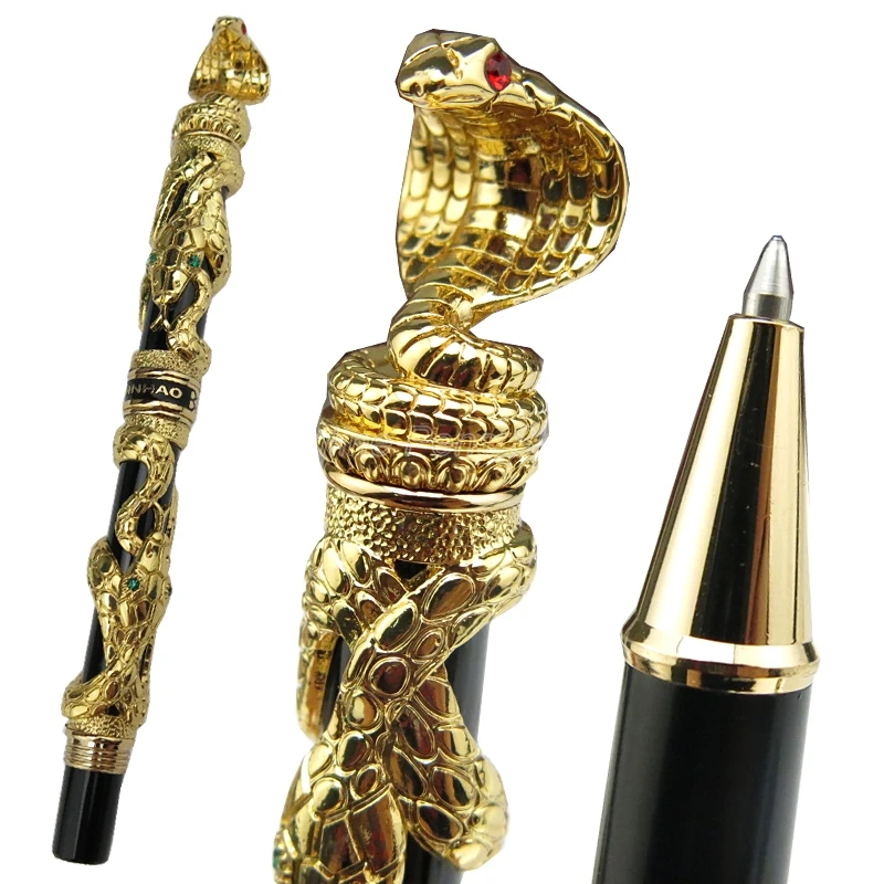 Jinhao Business Snake Rollerball Pen Golden Cobra 3D Pattern Texture Relief Sculpture Technology Noble Rollerball Pen
Jinhao Business Snake Rollerball Pen Golden Cobra 3D Pattern Texture Relief Sculpture Technology Noble Rollerball Pen
