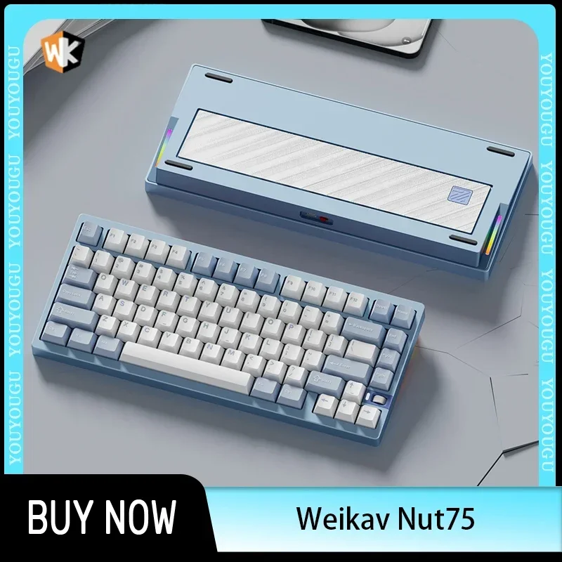 Weikav Nut75 Keyboard Doul 8k 3mode Wireless Bluetooth Keyboard Aluminum Alloy CNC 10000mAh ARGB Gamer Keyboard Office Accessary
Weikav Nut75 Keyboard Doul 8k 3mode Wireless Bluetooth Keyboard Aluminum Alloy CNC 10000mAh ARGB Gamer Keyboard Office Accessary