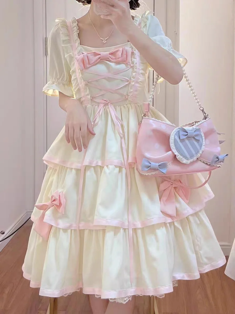 SOIOMES Summer Genuine Lolita Princess Dress Lolita Fairy Flower Wedding Birthday Dress Fluffy Sweet Trailing Dress
SOIOMES Summer Genuine Lolita Princess Dress Lolita Fairy Flower Wedding Birthday Dress Fluffy Sweet Trailing Dress