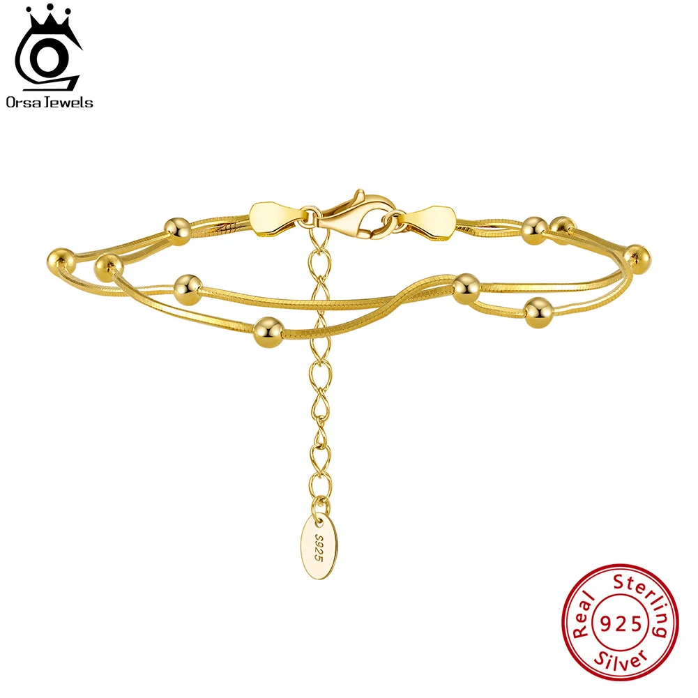 ORSA JEWELS 925 Sterling Silver Satellite Chain Bracelet Double Layer Beads Round Snake Chain Bracelets Daily Simple Gift SB183
ORSA JEWELS 925 Sterling Silver Satellite Chain Bracelet Double Layer Beads Round Snake Chain Bracelets Daily Simple Gift SB183