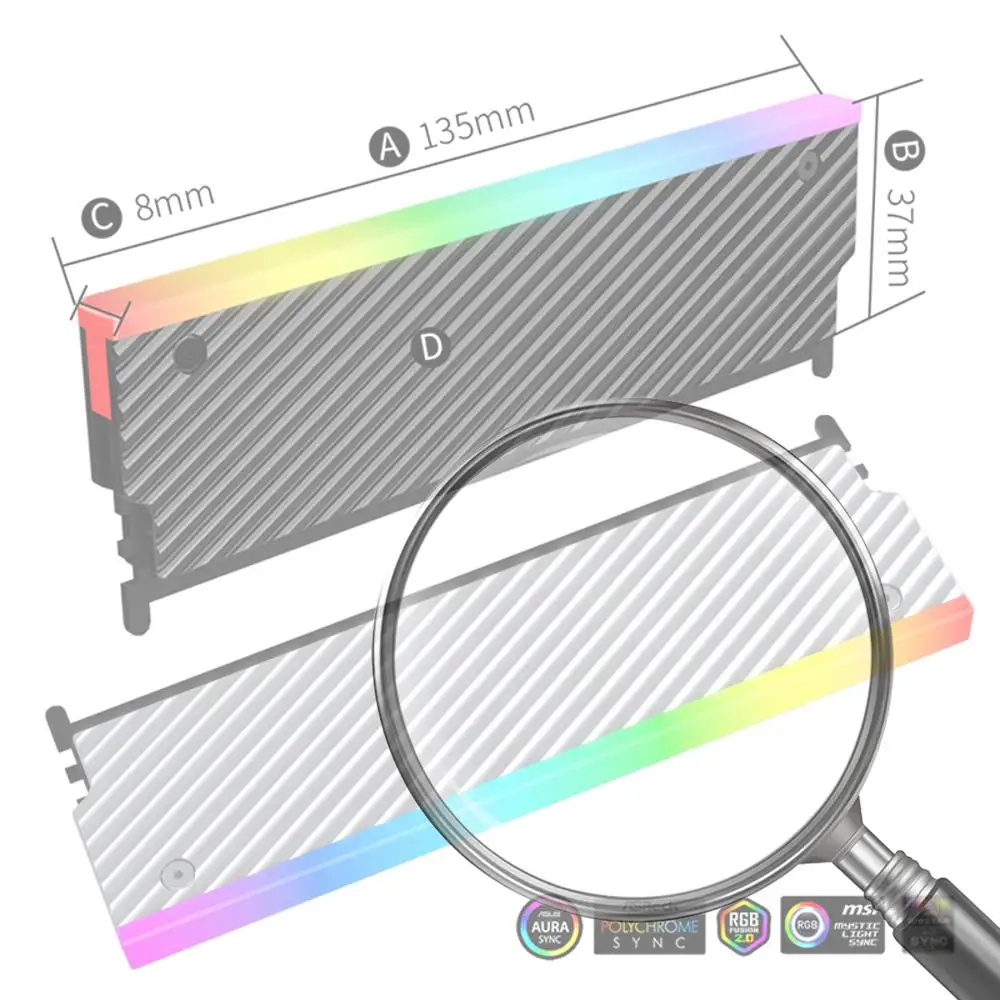 4-1PCS RAM Memory Heat Sink Cooler 5V 3Pin ARGB Addressable Cooling Vest Heatsink Radiator For DDR3 DDR4 DDR5 Desktop PC Memory
4-1PCS RAM Memory Heat Sink Cooler 5V 3Pin ARGB Addressable Cooling Vest Heatsink Radiator For DDR3 DDR4 DDR5 Desktop PC Memory