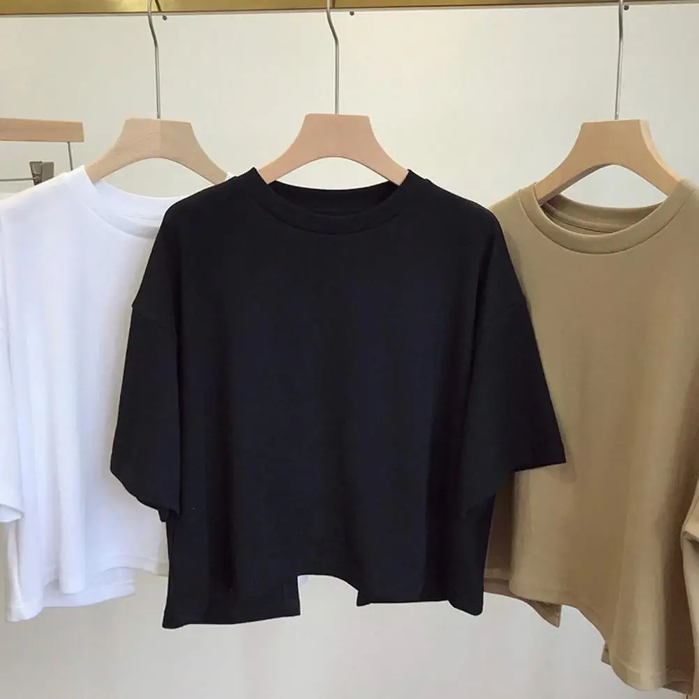 Solid Color Fit Style Crop Top Round Neck Elastic Crop Shirt Stylish Women's Cropped Tops with Back Hollow Design for Holidays
Solid Color Fit Style Crop Top Round Neck Elastic Crop Shirt Stylish Women's Cropped Tops with Back Hollow Design for Holidays