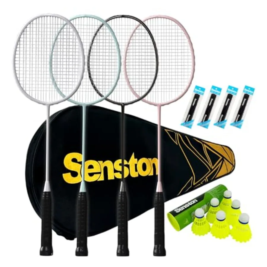 Badminton Rackets Set of 4 Lightweight Carbon Fiber Composite Racquets for Beginners, Family and Backyard Fun, with 6 Shuttleco
Badminton Rackets Set of 4 Lightweight Carbon Fiber Composite Racquets for Beginners, Family and Backyard Fun, with 6 Shuttleco