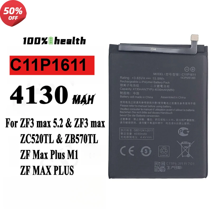 4130mAh C11P1611 Battery For ASUS Zenfone 3 Max ZC520TL X008DB Peg X008 X008D
4130mAh C11P1611 Battery For ASUS Zenfone 3 Max ZC520TL X008DB Peg X008 X008D