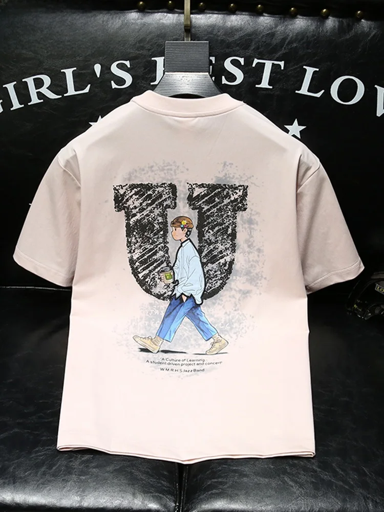 Casual American Cartoon Print ort Sve T-irt Men's Summer Faion Brand round Ne f Sve Top Breathable Cotton
Casual American Cartoon Print ort Sve T-irt Men's Summer Faion Brand round Ne f Sve Top Breathable Cotton