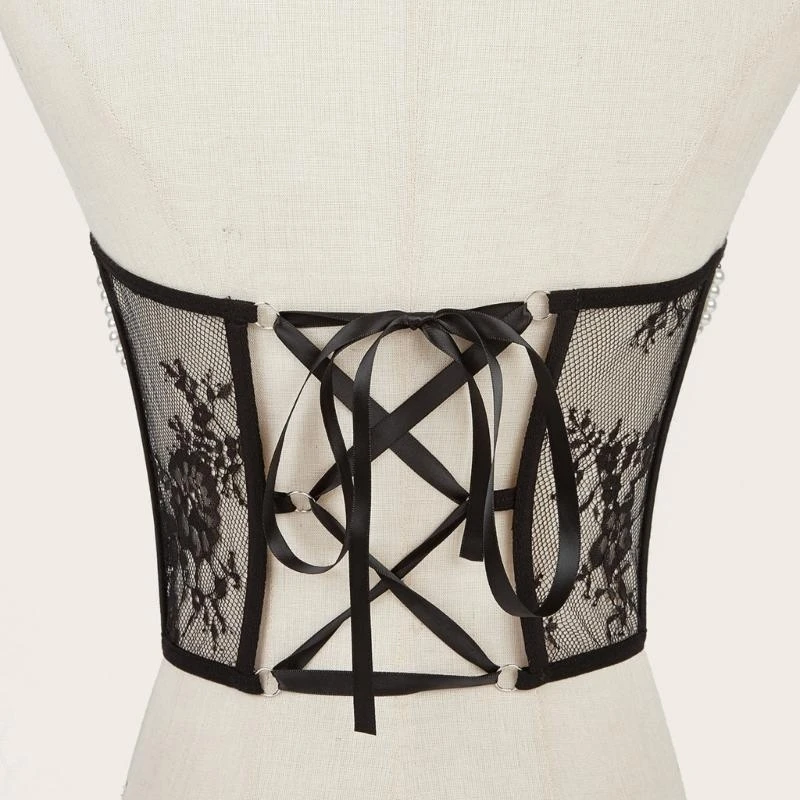 Elegant Girls Woman Underbust Corset with Dangle Pearl Chain Woman Masquerade Party Crop Top Slimming Wrap Top
Elegant Girls Woman Underbust Corset with Dangle Pearl Chain Woman Masquerade Party Crop Top Slimming Wrap Top