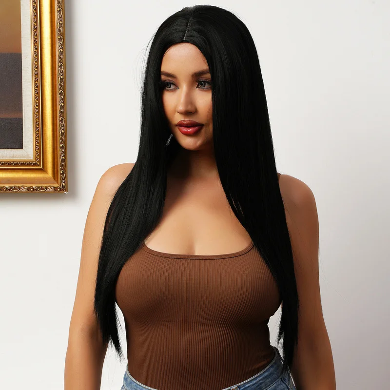 Fake Female European and American Style Black Middle Part Long Straight Hair Machine Made High Temperature Fiber Synthetic Wig
Fake Female European and American Style Black Middle Part Long Straight Hair Machine Made High Temperature Fiber Synthetic Wig