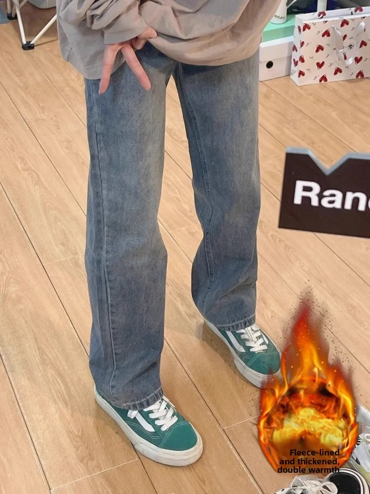 plus Size Fleece Lined Thick Denim Pants Women Winter Loose High Waist Slim Straight Wide Leg Trousers Casual High Waist Jeans
plus Size Fleece Lined Thick Denim Pants Women Winter Loose High Waist Slim Straight Wide Leg Trousers Casual High Waist Jeans